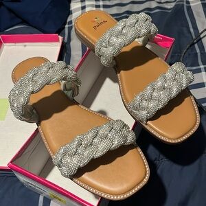 Palms Brown and Silver Sandal size 10w in women